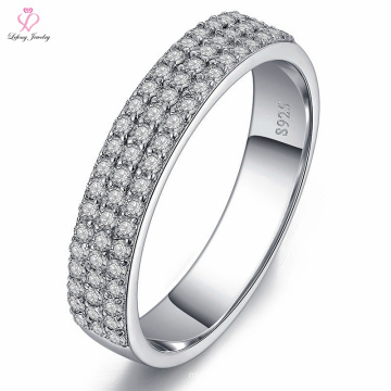 Indonesien Freundin Hahn Gelbgold Diamant Ehering, Stretch-Band 925 Silber Diamant-Schmuck Ehering